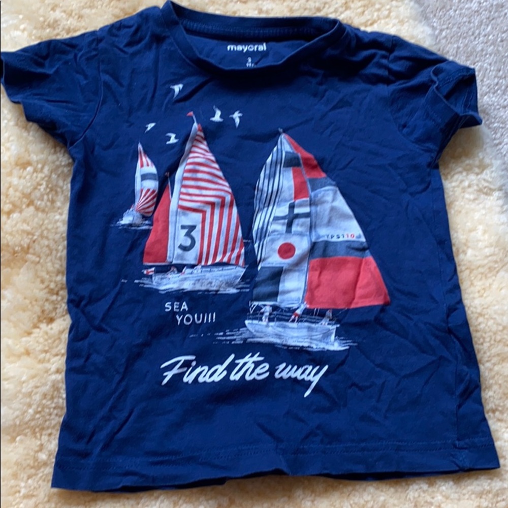 Boys sail boat shirt 3T